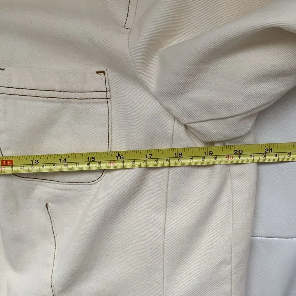 Sigrid Olsen Cotton Cream Two-Piece Suit Jacket Pants Embroidered Size L/14 - Picture 6 of 16